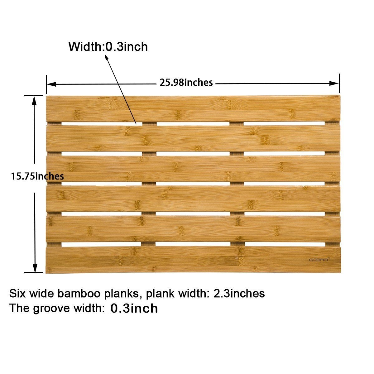 Bamboo Bath Mat (Natural / 26" x 15.8" (Rectangular))