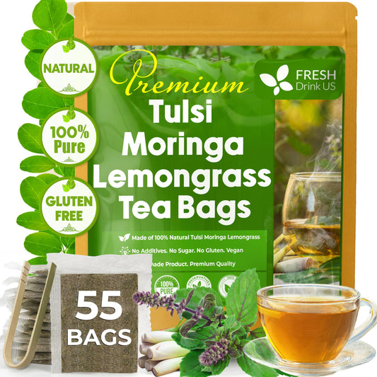 Premium 55 Tea Bags Tulsi Moringa Lemongrass (55 Tea Bags)