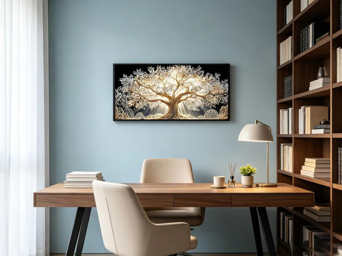 Large Framed Textured Painting Tree of Life Wall Art (Tree of Life / 48"L x 24"W)