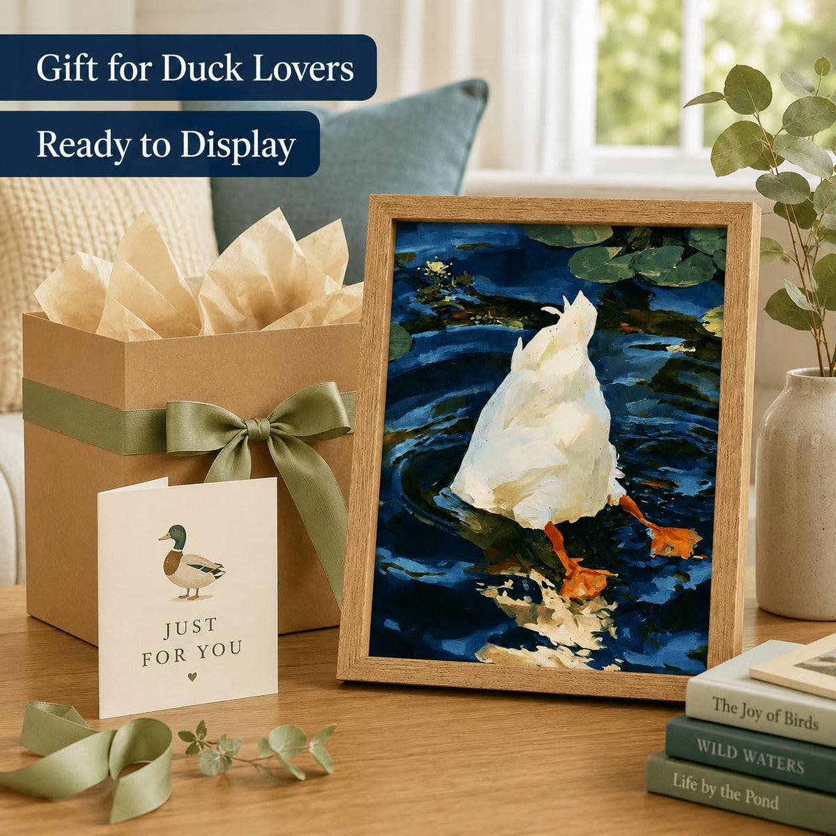 Funny Duck Butt Framed Wall Art (Duck / 10"L x 8"W)