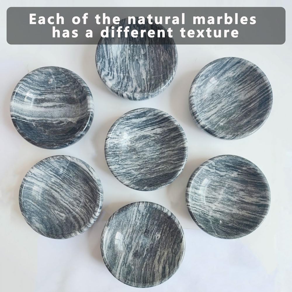 Natural Stone Incense Holder 9 Hole Design Ash Catcher Tray for Incense (Gray)
