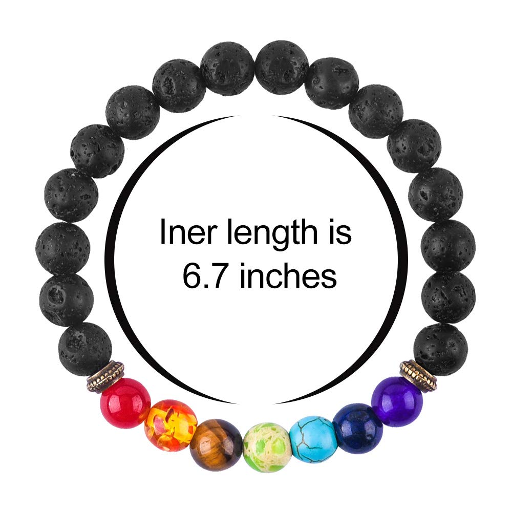 Bracelets for Men Gifts (Lava rock & Chakra Bracelet)