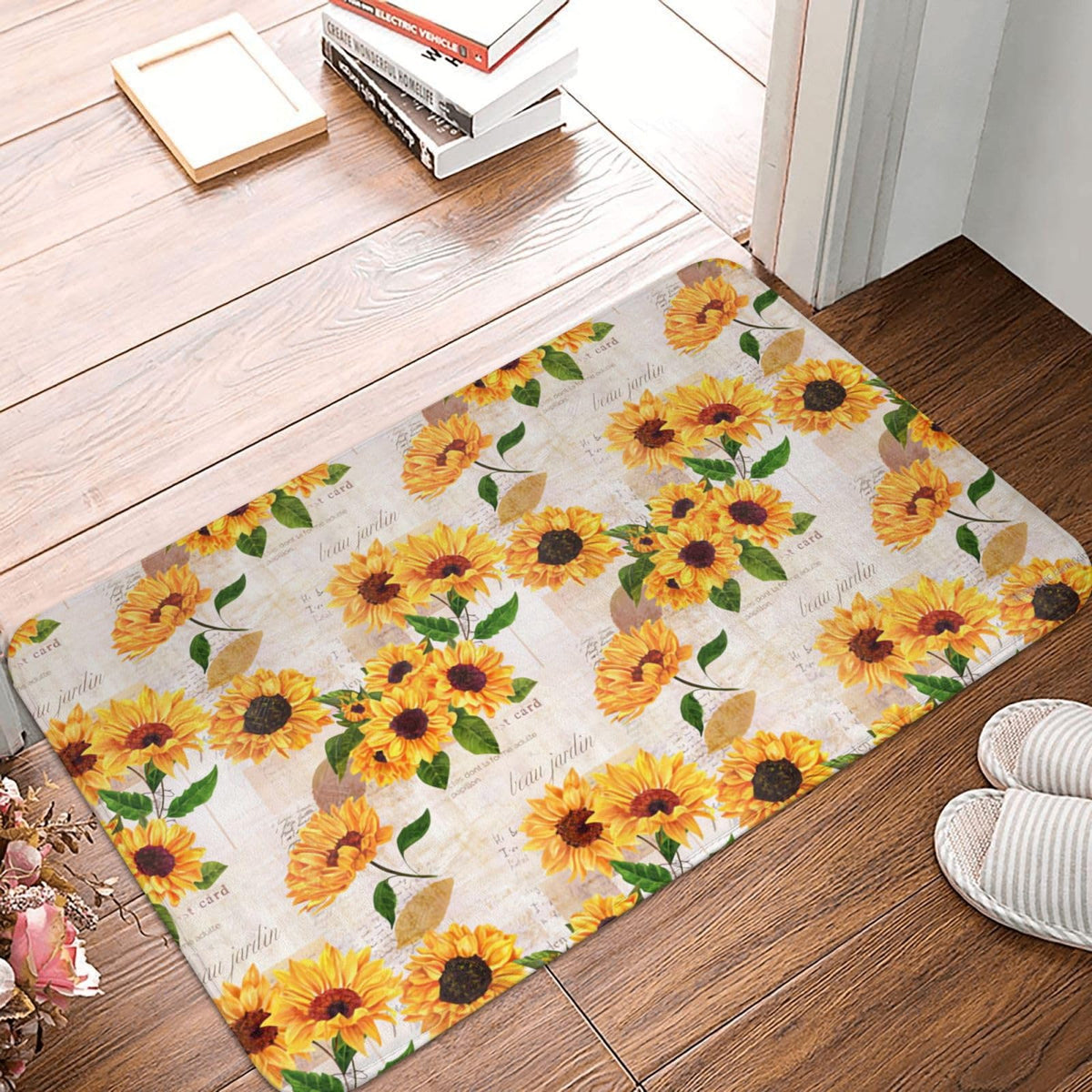 Sunflowers Bath Mat Non (1'4" x 1'11" (Rectangular) / Sunflowers)
