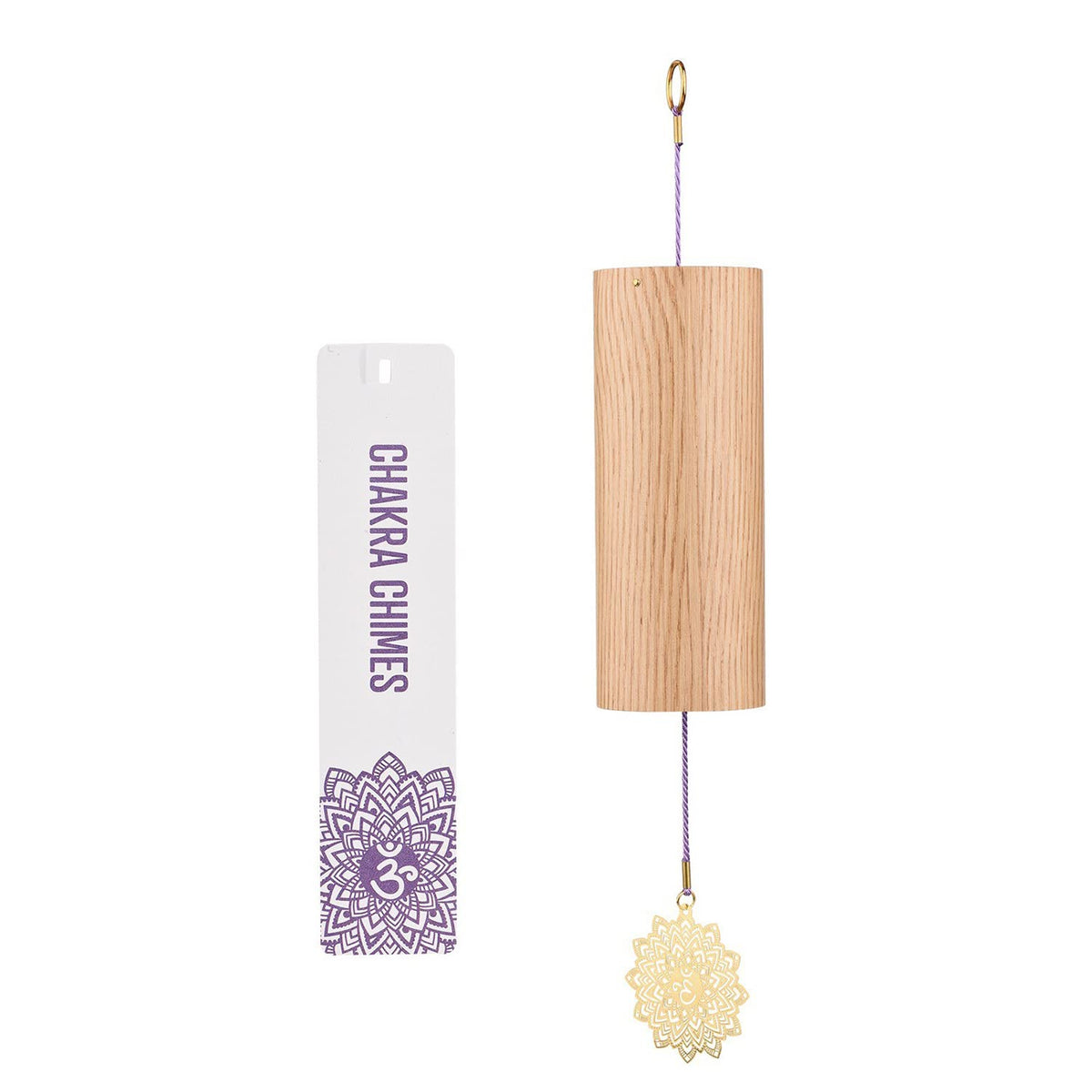 Chakra Chimes Natural Bamboo Wind Chimes Meditation Chord Windchime Wind Bell for Home Decoration Zen Mindfulness Crown Chakra (Crown)