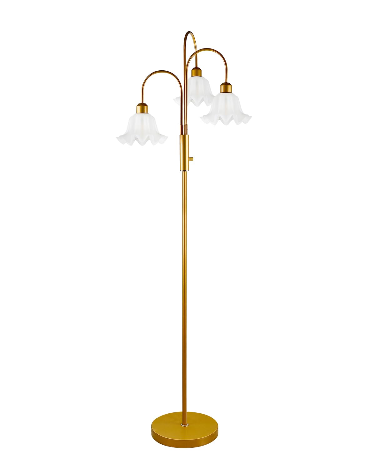 Flower Floor Lamp for Living Room 3 Light Tree Floor Lamp (3 Flower Down-Gold)