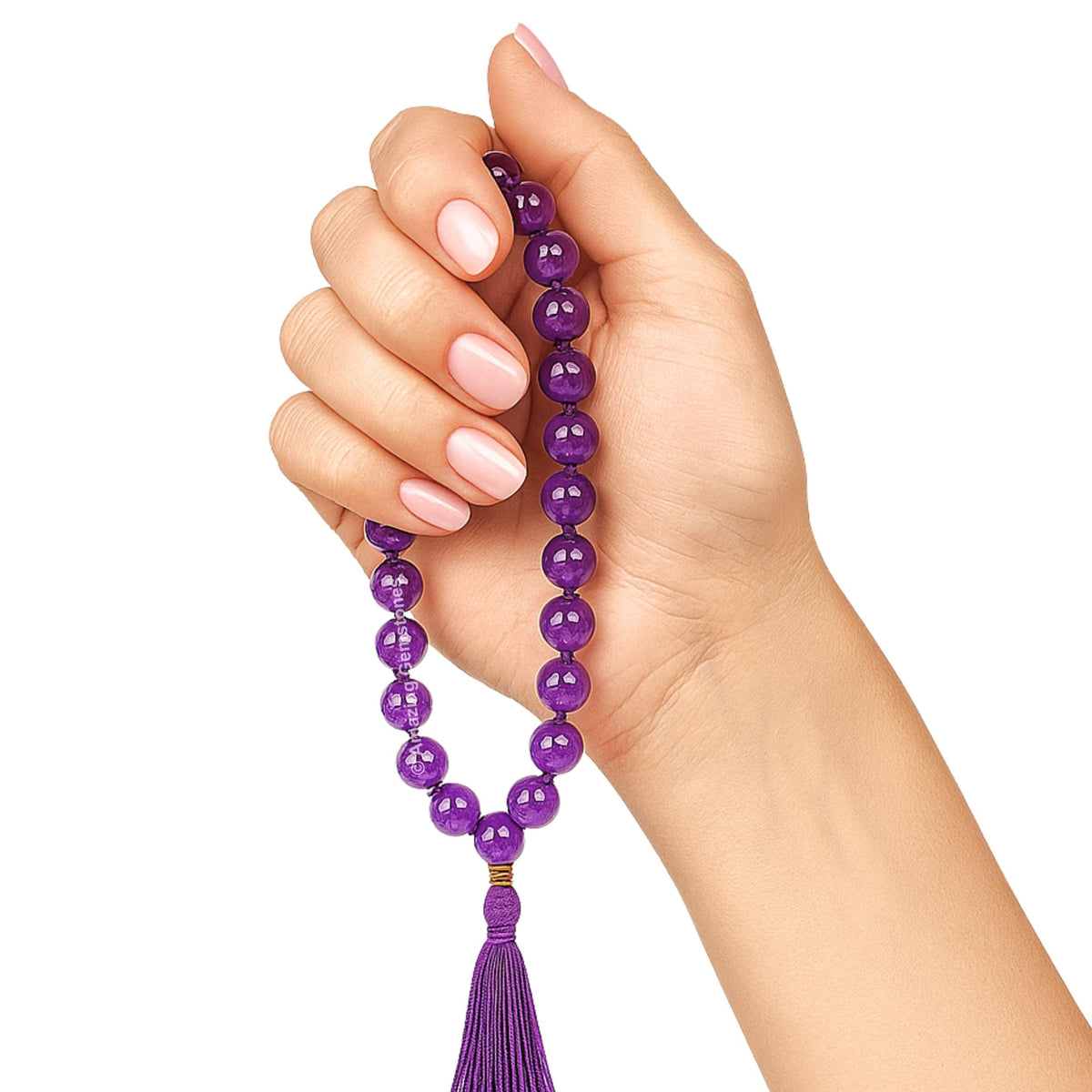 Amethyst Buddhist Prayer Beads Japa Mala with 108 Meditation Beads (Hand Knotted / Amethyst)