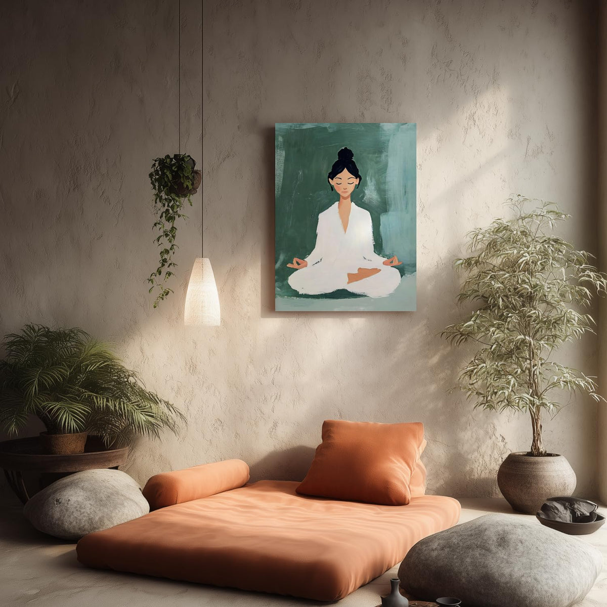 Wrapped Canvas Green Meditation Yoga Zen Wall Art 16x24 in (Green / 24"L x 16"W)