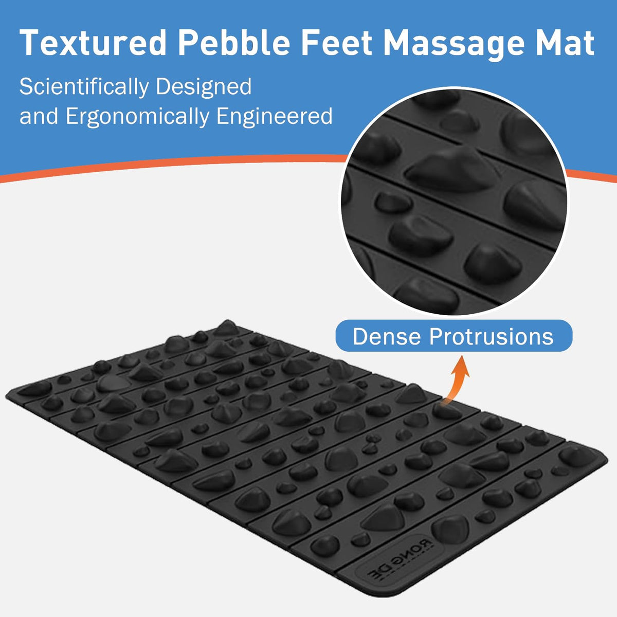 Smartrang High Elasticity Acupressure Mat (19.7in*12.2in / Black)