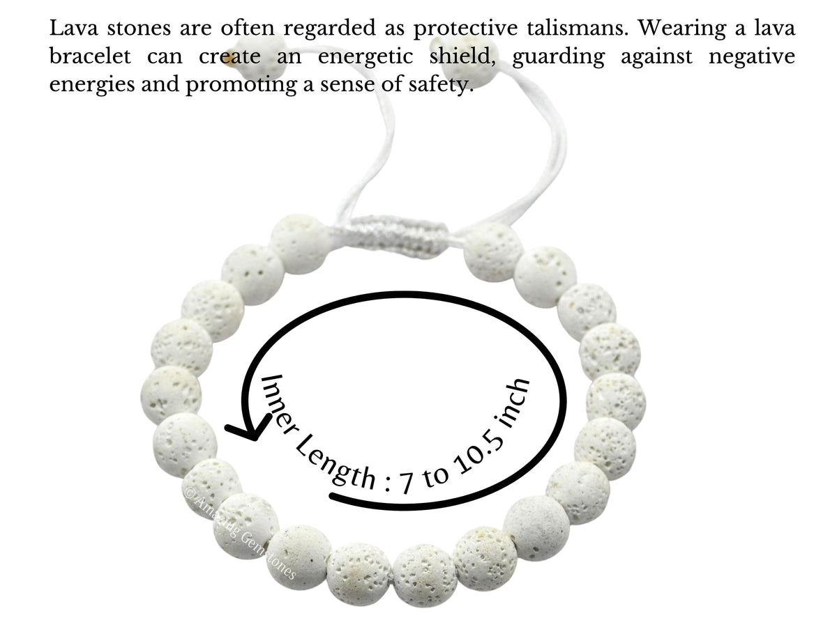 White Lava Bracelet for Women Men's Gifts (White Lava)