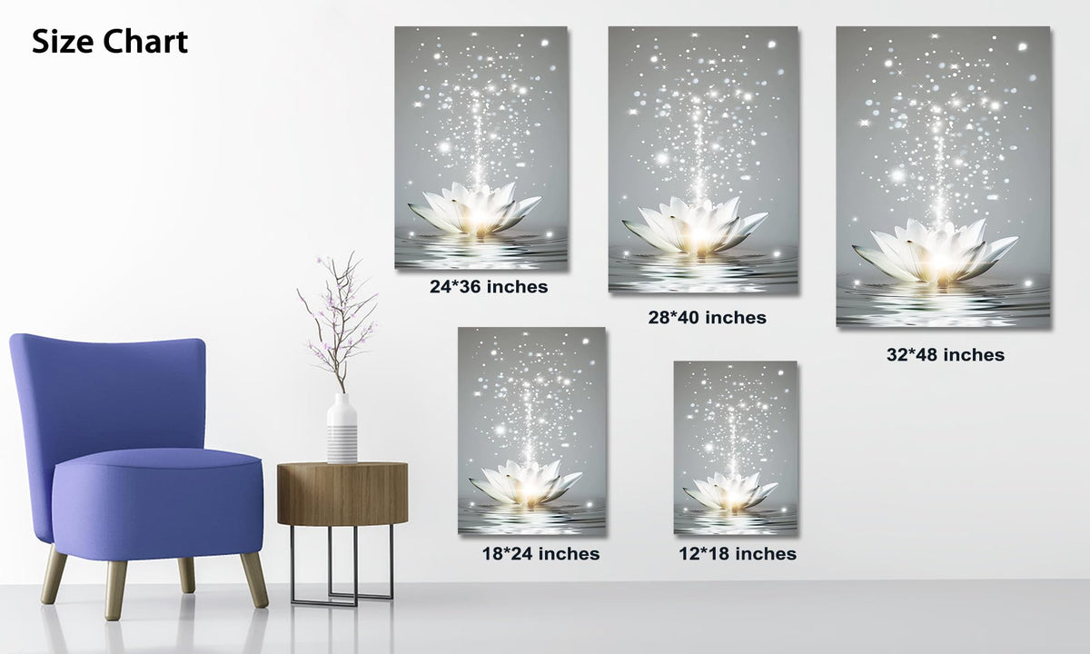 Zen Wall Art White Lotus Flower Canvas Art Print for Spa Bathroom Decor (Zen Stones Canvas Frame-04 / 18"L x 12"W)