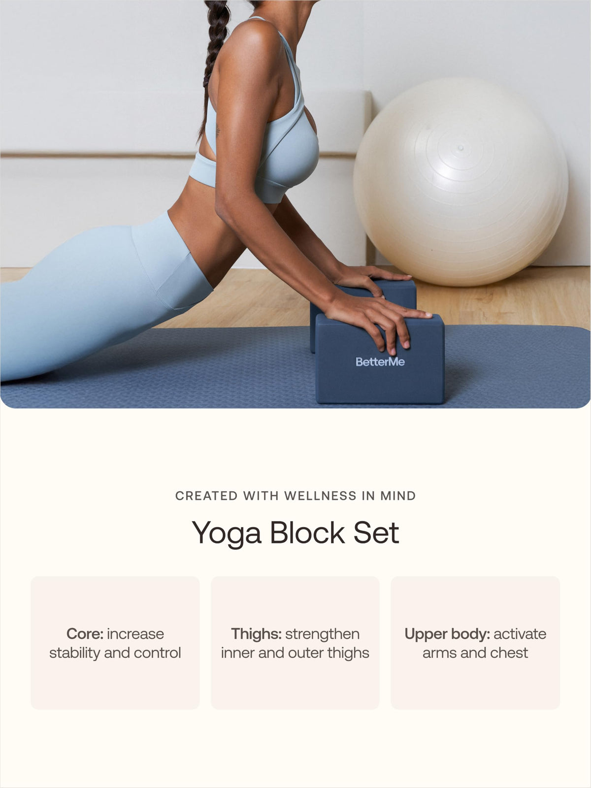 BetterMe Yoga Blocks Set of 2 (Subtle Mint)