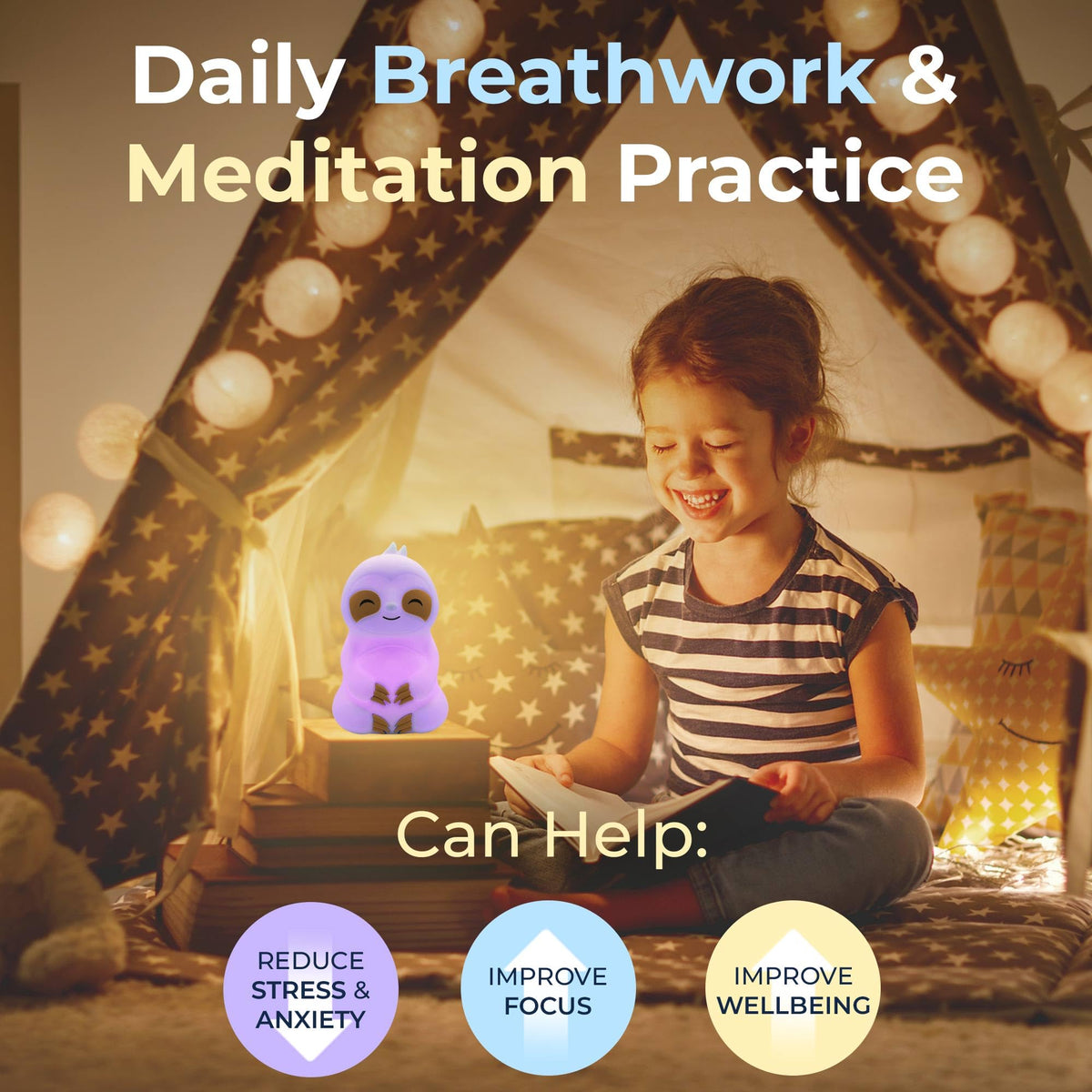 Breathing Buddha' Guided Visual Meditation (Sloth / Multicolor)