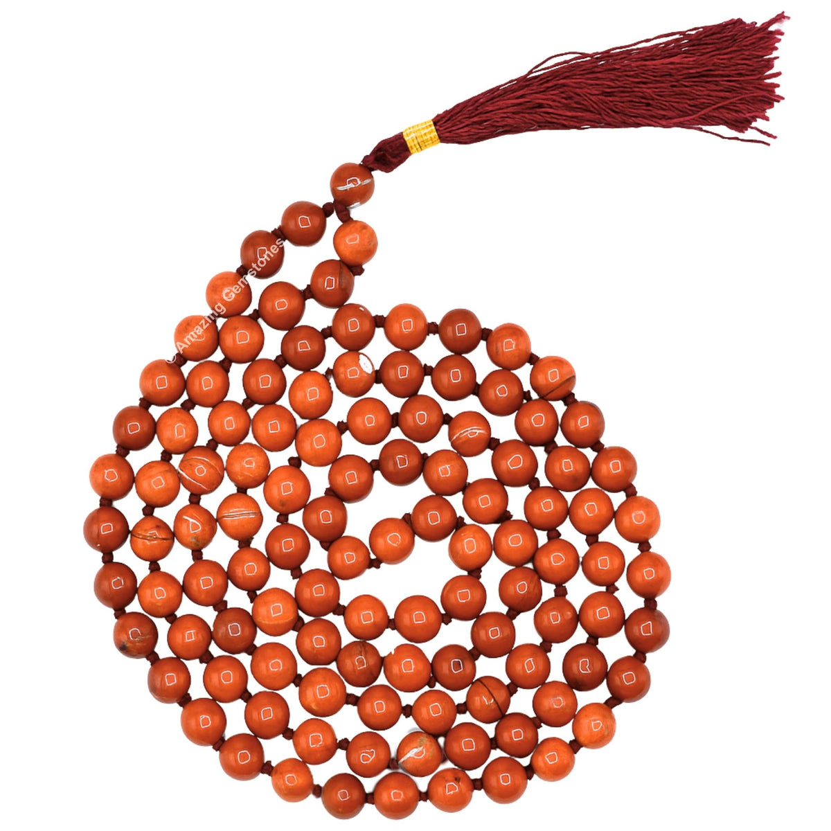 Red Jasper Mala Beads (Red Jasper / Knotted)