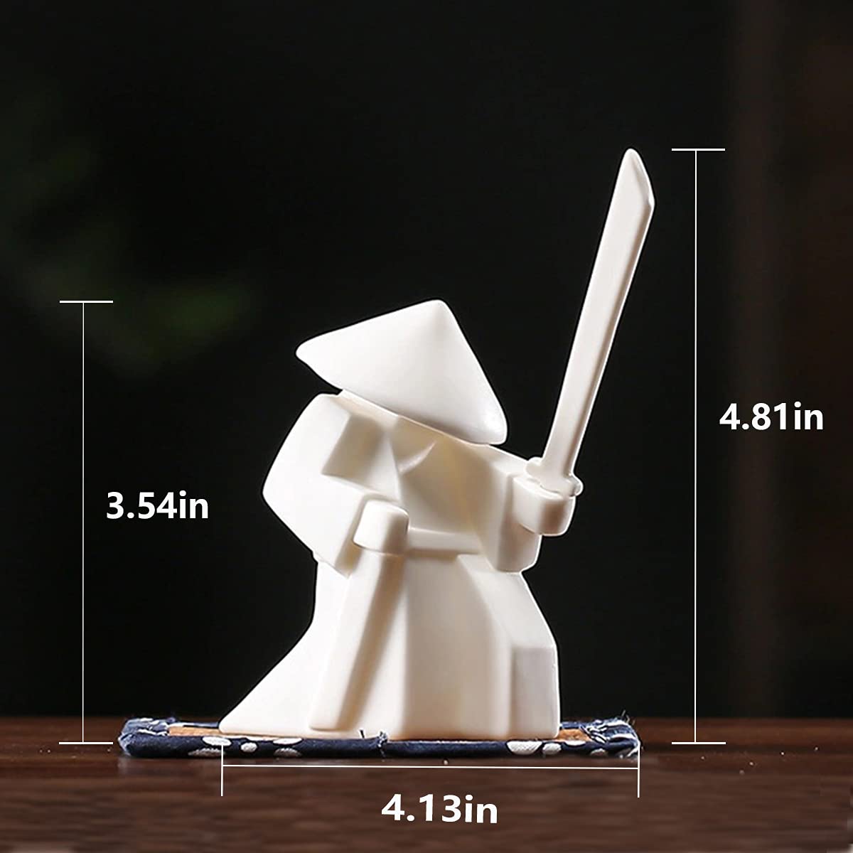 Tea Pet Warrior Statue Figurine Tea Ornament Accessories Cute Kung Fu Tea Decoration Gift for Tearoom Home Office Children's Day Gift for Tea Lover (Whitea and Whiteb)