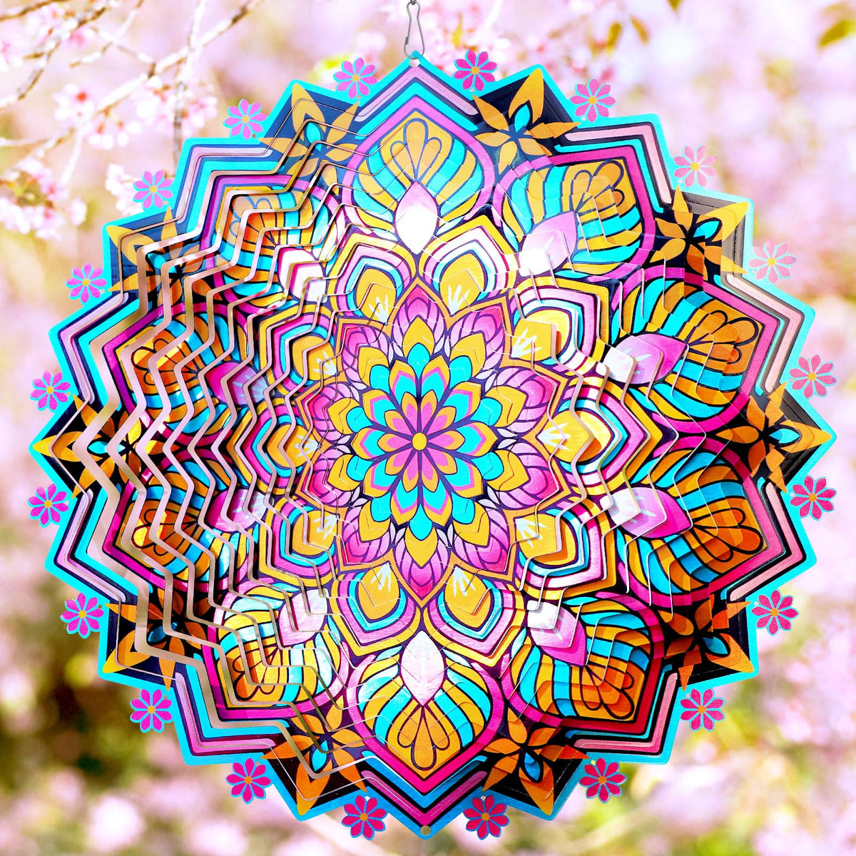 Metal Wind Spinner (Mandala Lotus)