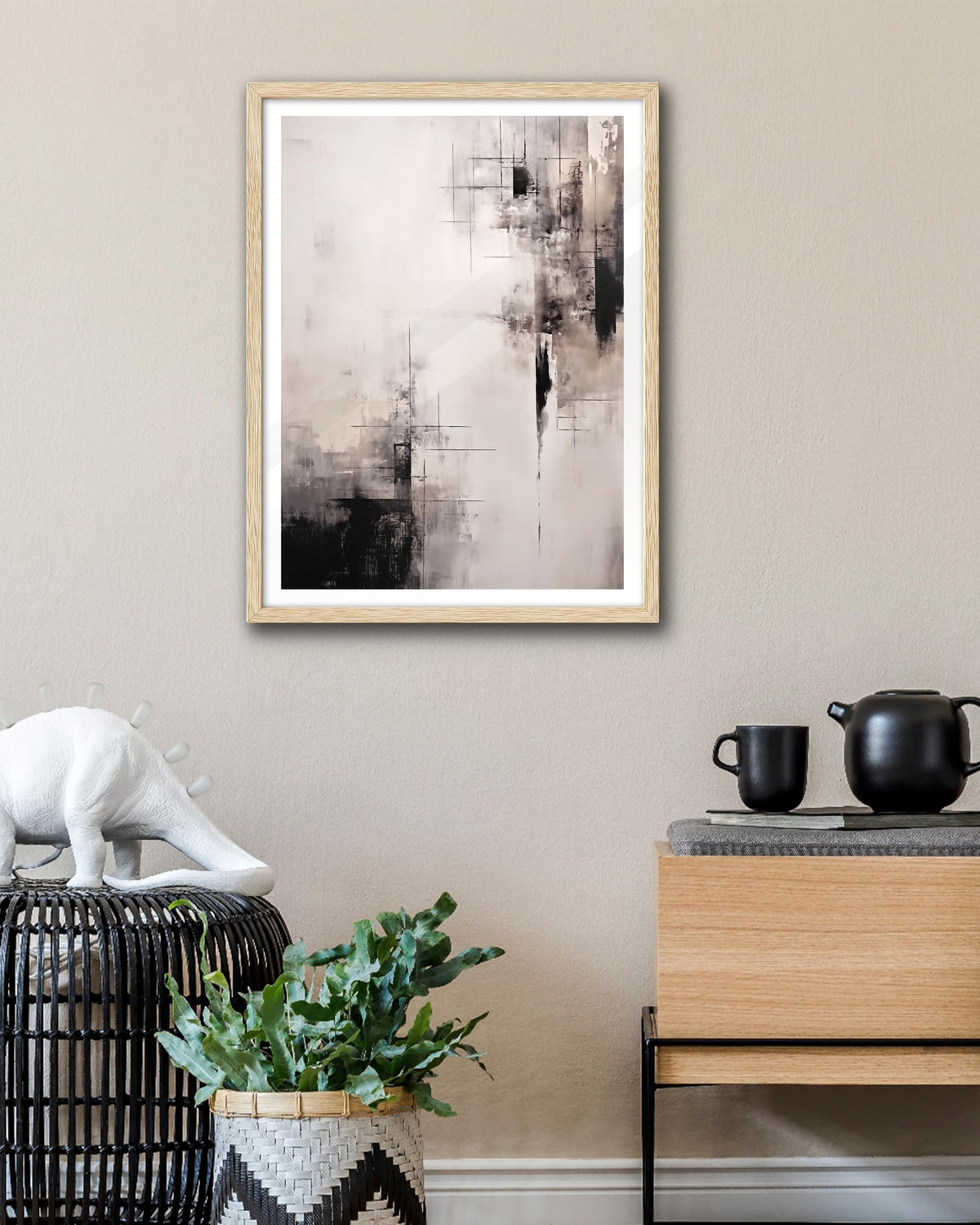 16x20 in Abstract Wabi Sabi Japandi Minimalist Framed Wall Art (Framed Japandi / 20"L x 16"W)