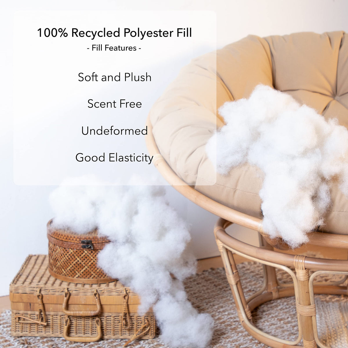 Tufted Papasan Cushion (Dark Lilac / 48 in x 48 in x 4 in)
