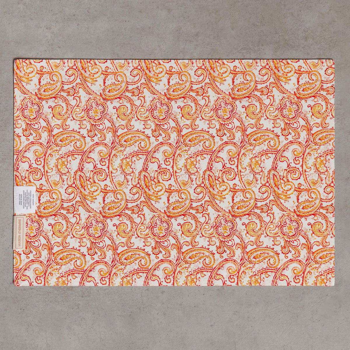 Placemats Set of 4 Reusable 100% Cotton (131 - Palatial Paisley / 13" X 19" (Pack of 4))