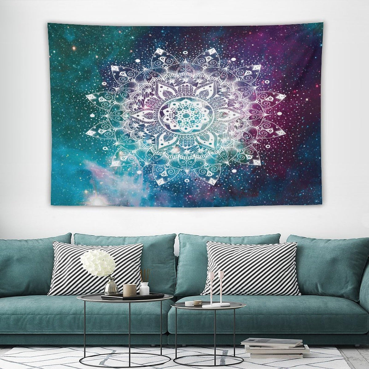 Hippie Mandala Tapestry Wall Hanging Bohemian Galaxy Space Indian Medallion Trippy Aesthetical Tapestries Home Decor for Living Room Bedroom Farmhouse Apartment Dorm 60"x90" (60"L x 90"W / Mandala-42)