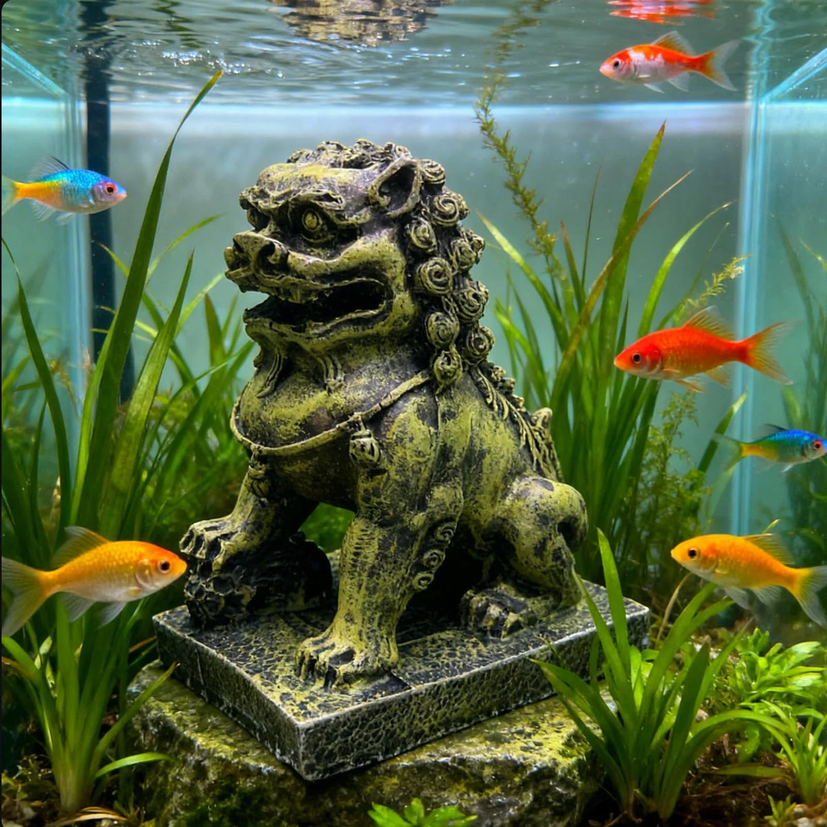 Fish Tank Decorations (Yellow Lion)