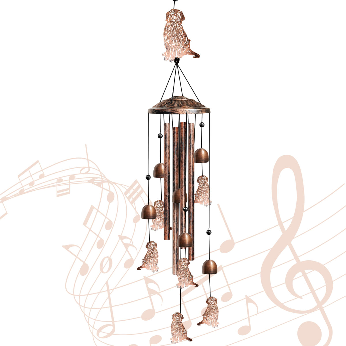 Golden Retriever Wind Chimes (Copper / Golden Retriever)