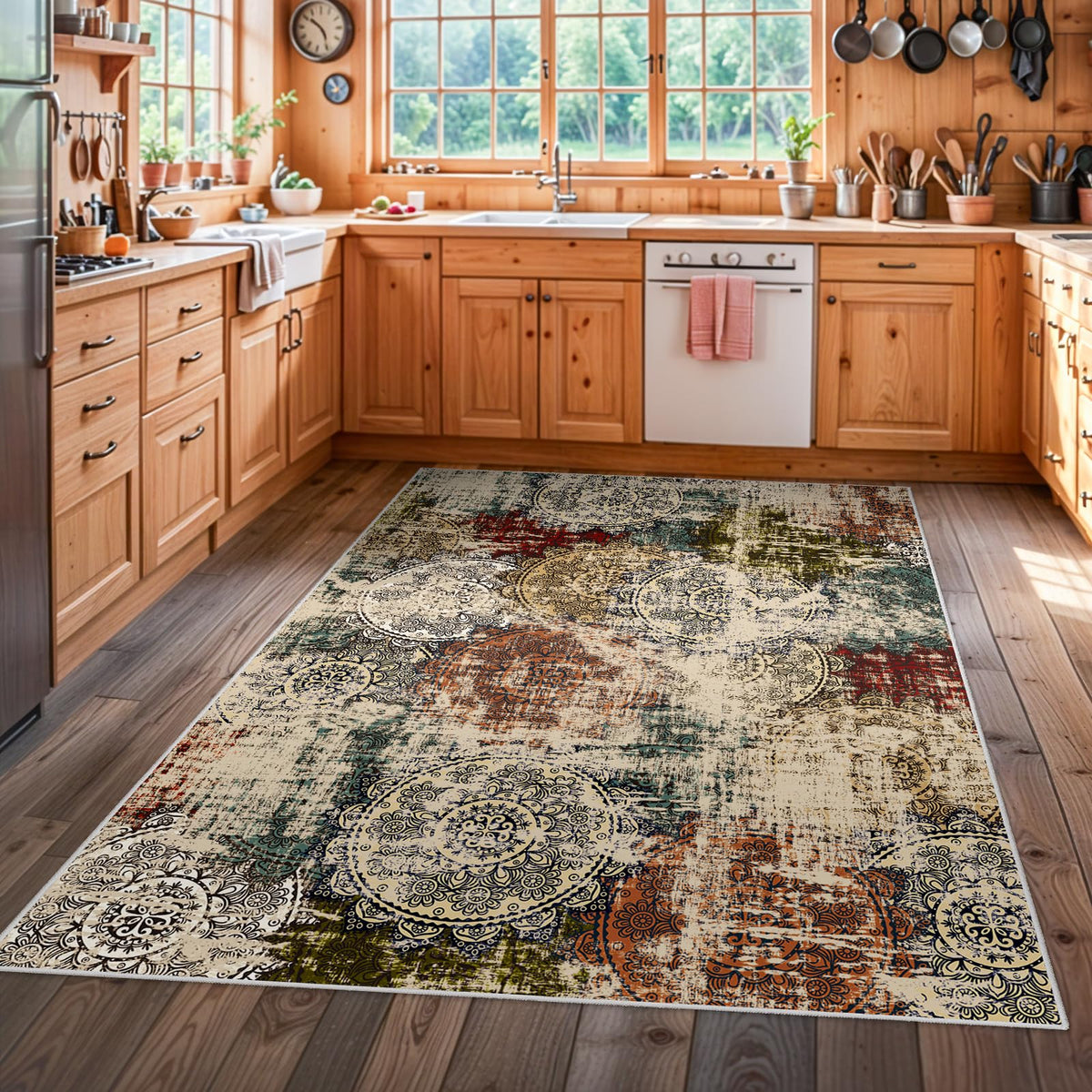 Area Rug 6x9 Living Room (Red/Green/Multi / 6' x 9' (Rectangular))