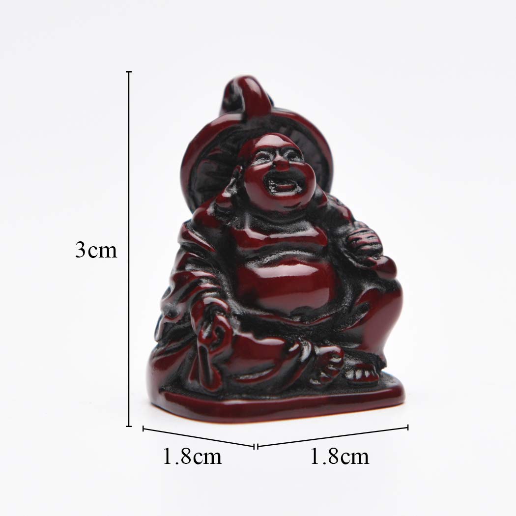 6Pcs 1'' Red Resin Laughing Buddha Figurines (1'' Resin Red Set)