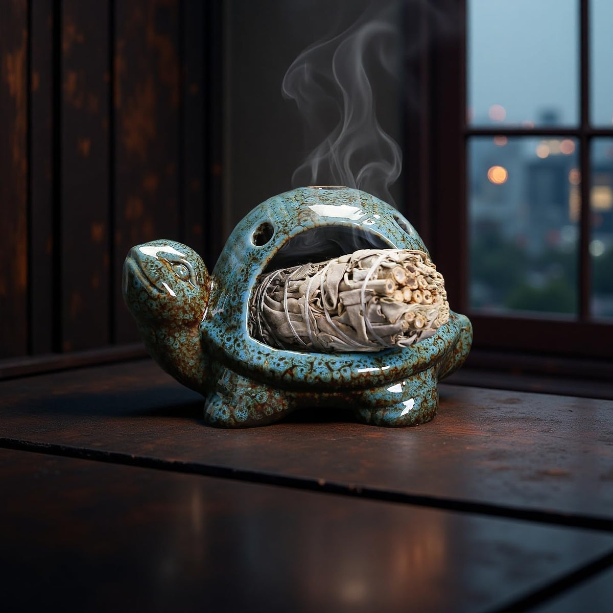 Turtle Palo Santo Holder Ceramic Palo Santo Burner Sage Holder for Burning (A)