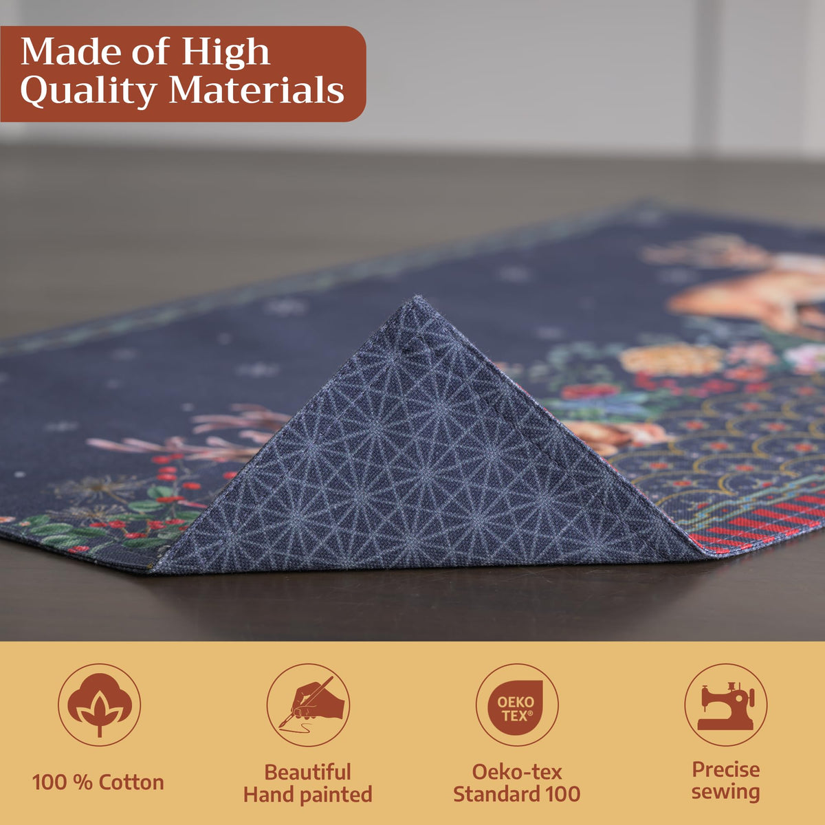 Placemats Set of 4 Reusable 100% Cotton (035 - Christmas Joy / 13" X 19" (Pack of 4))