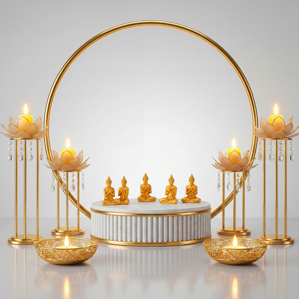 30 Pcs Mini Gold Buddha Figurines Bulk (Shakyamuni)
