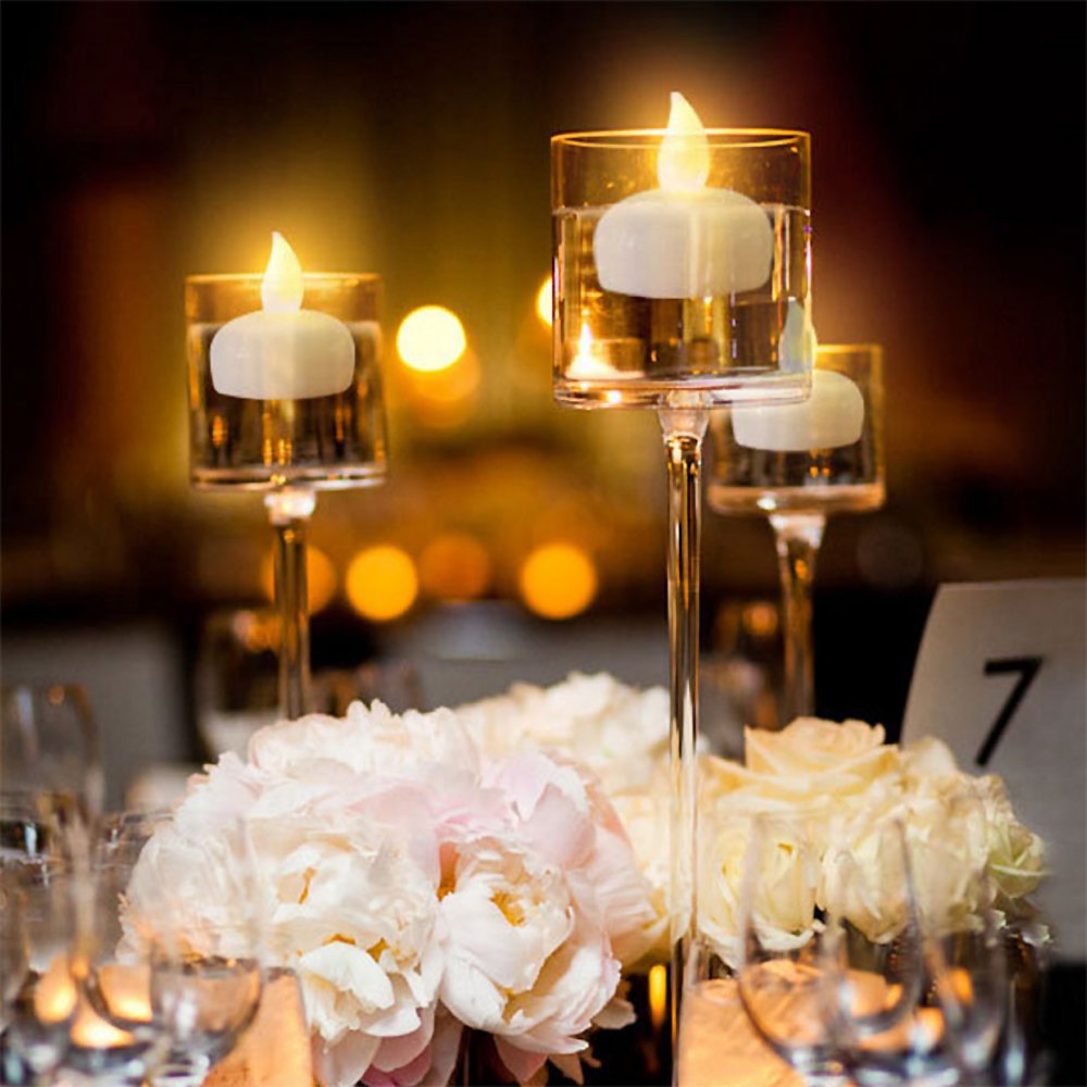 12Pcs Waterproof Flameless Floating Tealights (Yellow (12 Pcs))