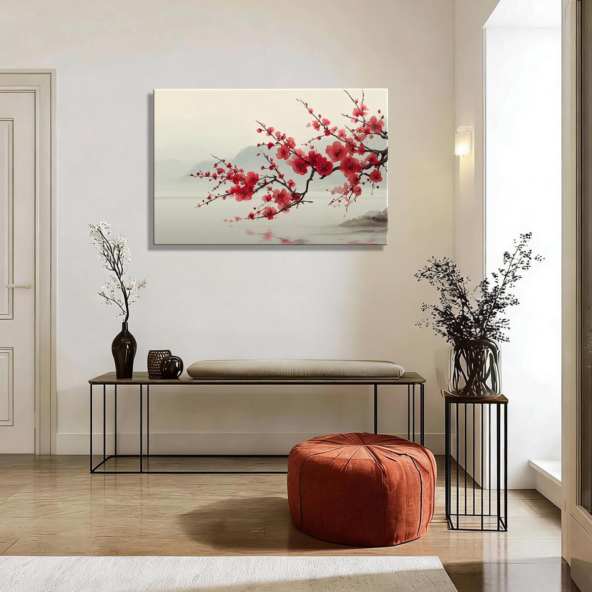 Elegant Sakura Branch Wall Decor (Pictures7 / 18"L x 12"W)