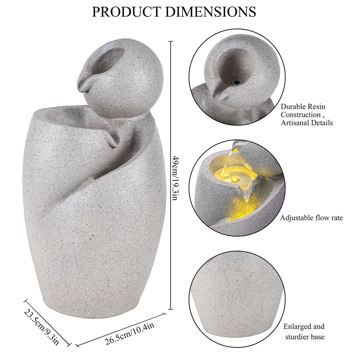 Minimalist Sphere & Vase Outdoor Water Fountain