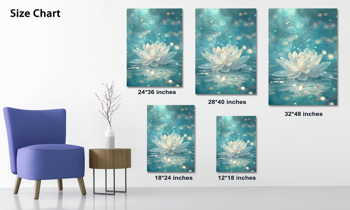 Zen Wall Art White Lotus Flower Canvas Art Print for Spa Bathroom Decor (Zen Stones Canvas Frame-06 / 36"L x 24"W)