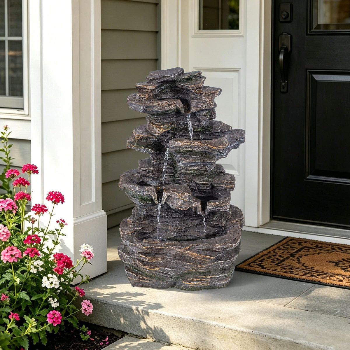 18.7" Outdoor Water Fountain (18.7" Rock Stack)