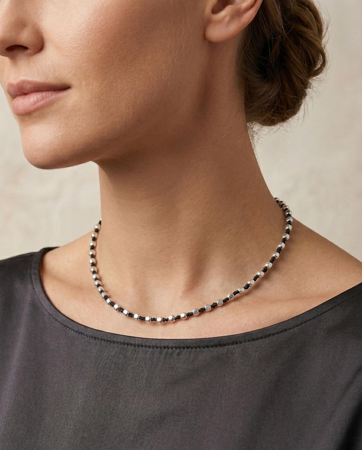 Hand Knotted 2.5mm 92.5 Sterling Silver Beads Beautiful Mala Necklace for Men and Women (925 Silver Beads)