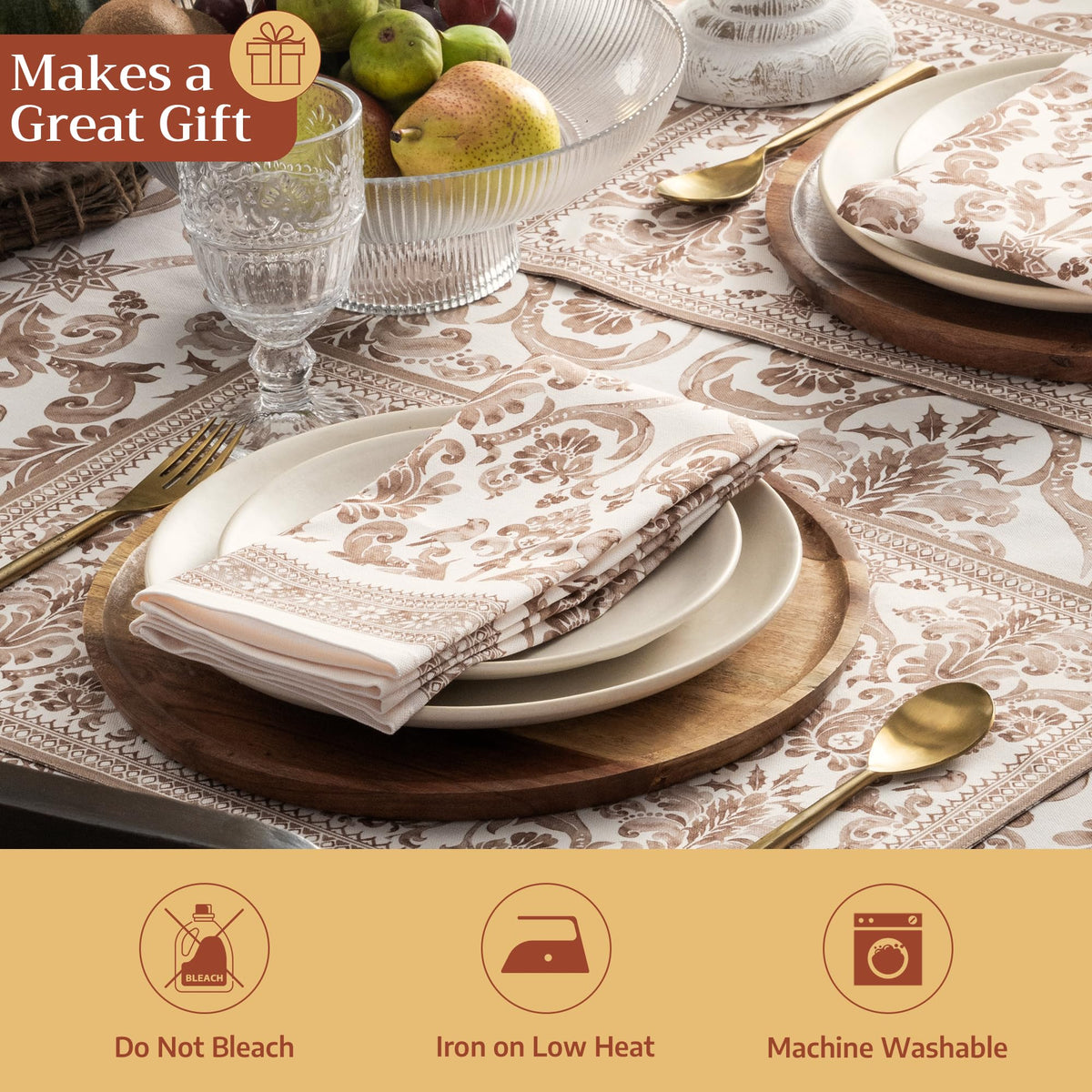 Placemats Set of 4 Reusable 100% Cotton (132 - Allure / 13" X 19" (Pack of 4))