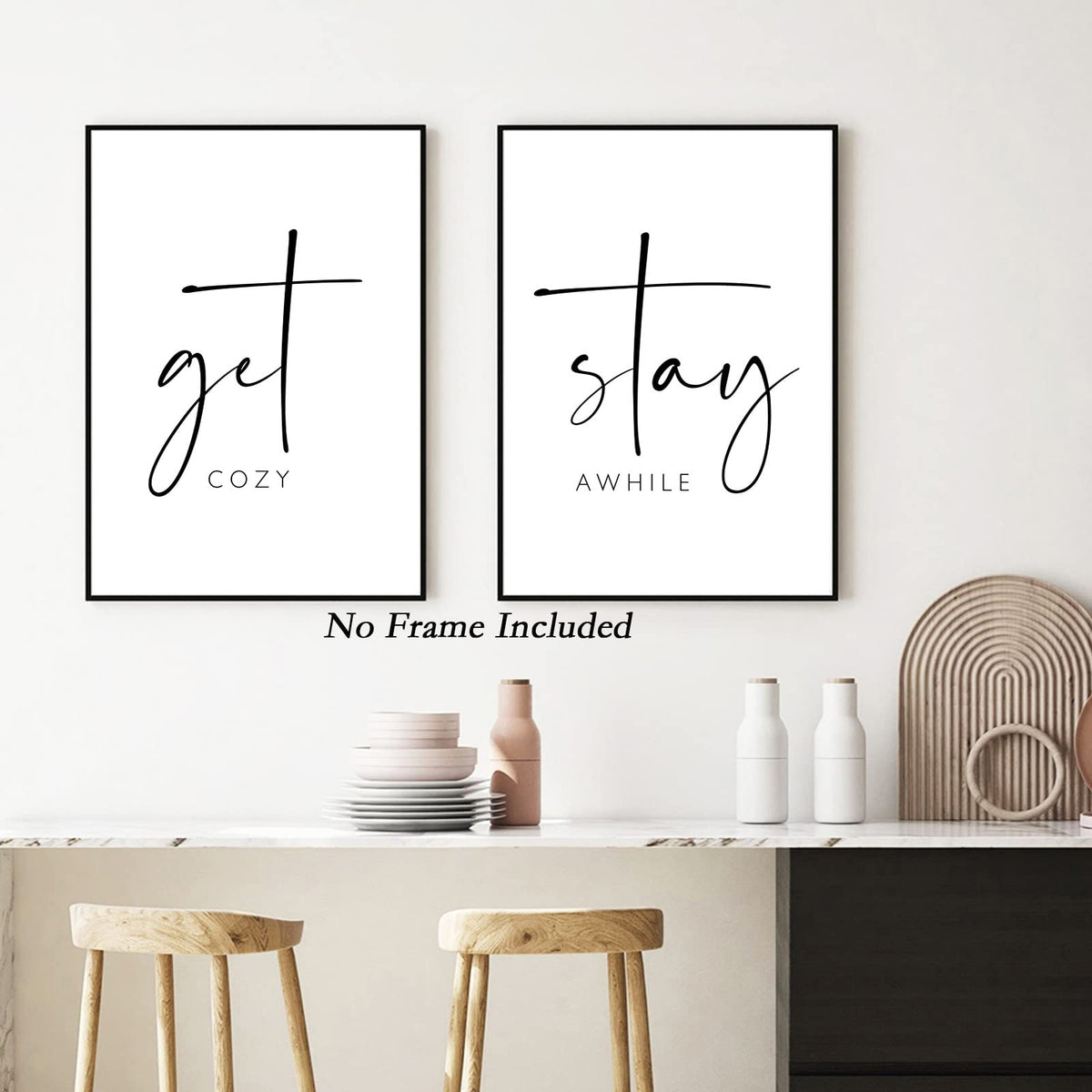 Get Cozy Wall Art Decor Stay Awhile Sign Canvas Above Bed Wall Art Guest Bedroom Decor Lets Stay in Bed Pictures Modern Painting Artwork for Living Room Guest Room 16x24x2 Inch Unframed (Get Cozy Prints / 16x24 Inch Unframed)
