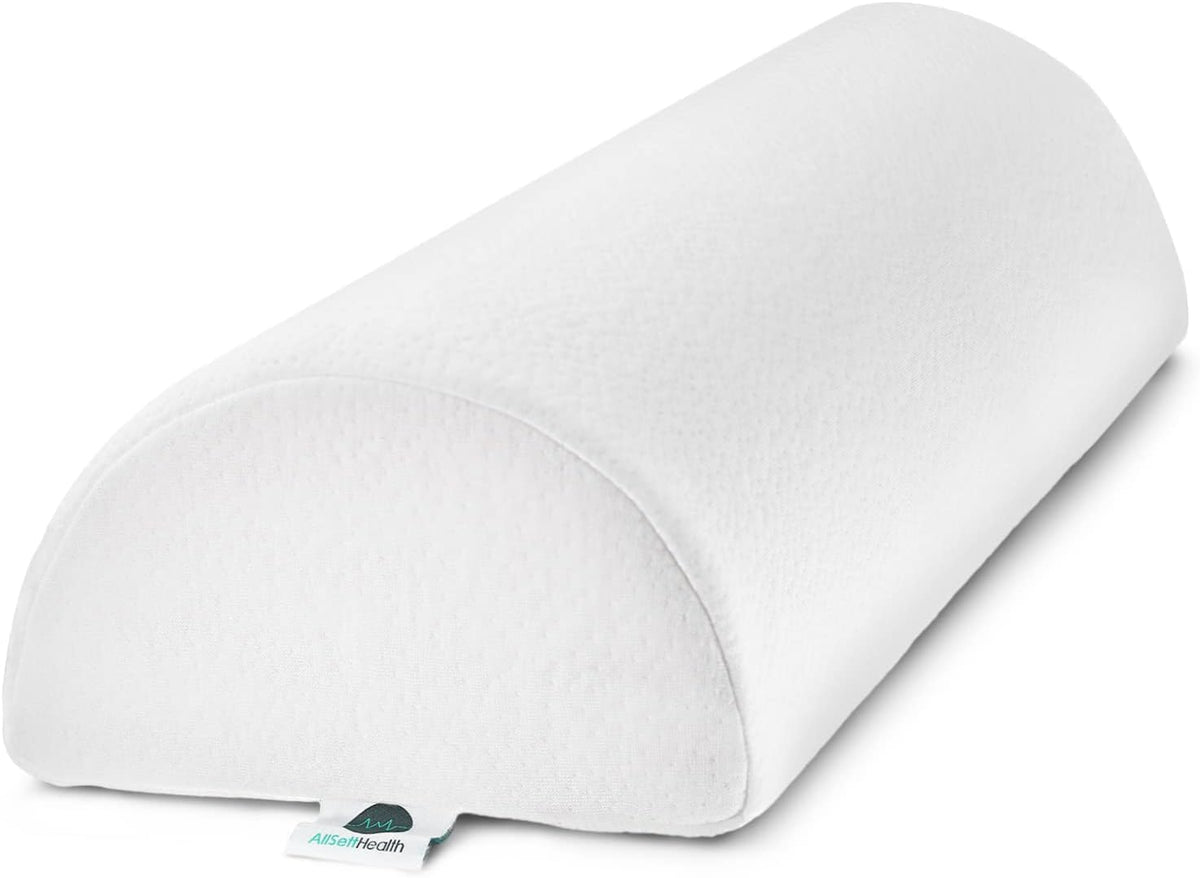 Large Half Moon Bolster Pillow for Legs (Knee Half Moon White)