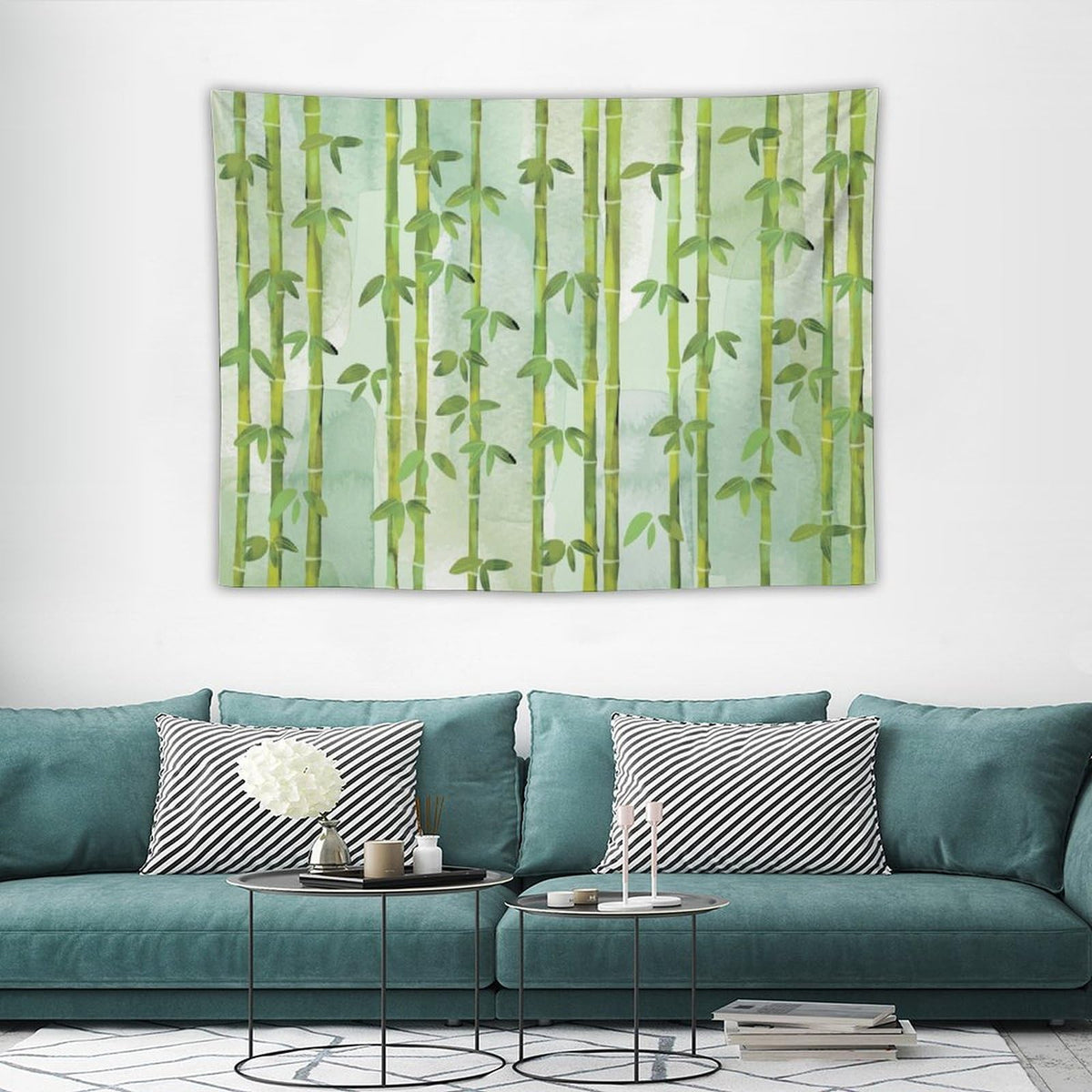 Bamboo Print Tapestry Wall Hanging Chinese Bamboo Leaves Tree Nature Woods Stems Tapestries Home Decor for Living Room Bedroom Apartment Farmhouse Dorm 30"x40" (30"L x 40"W / Bamboo-7)