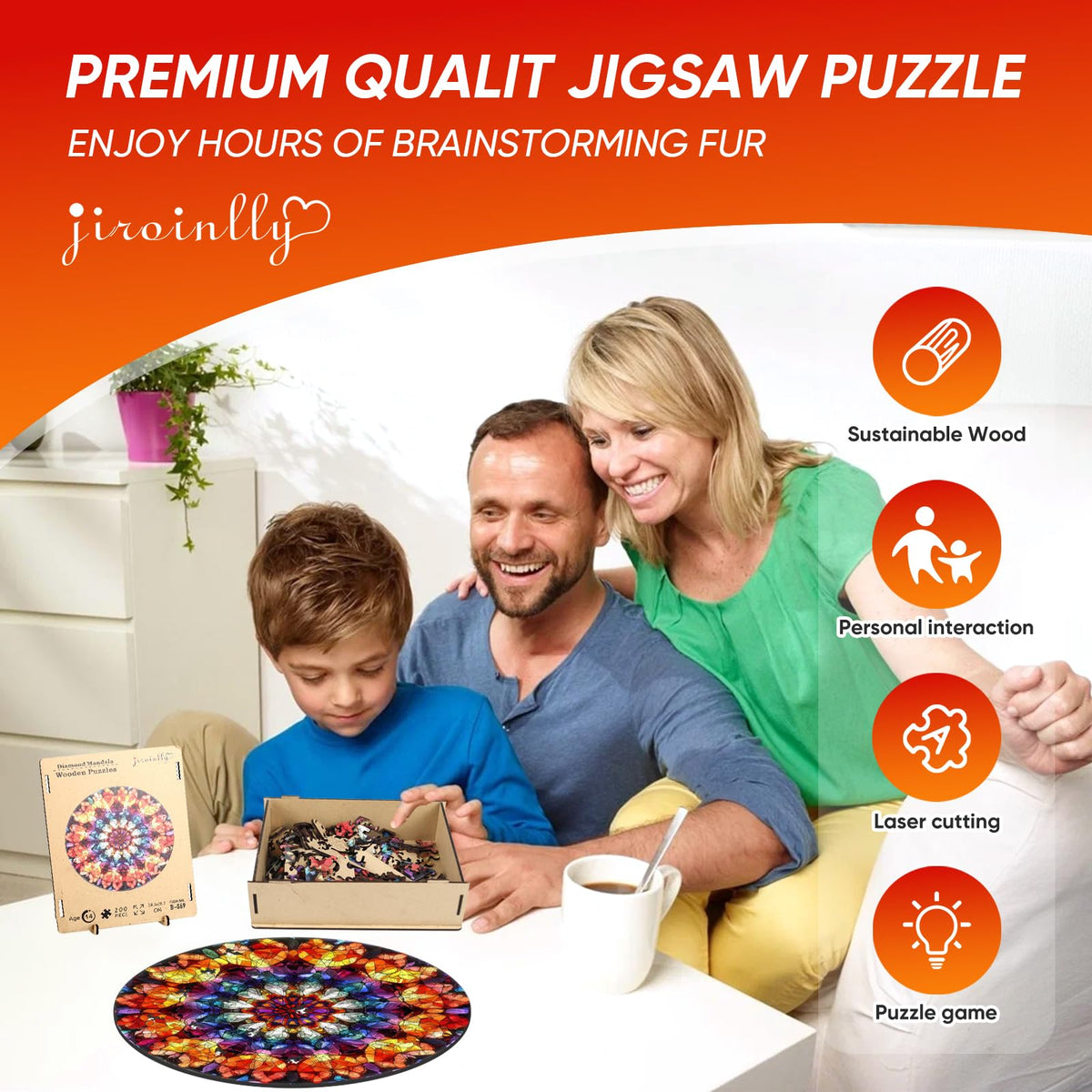Wooden Puzzles for Adult (500Pcs / Flame Mandela)