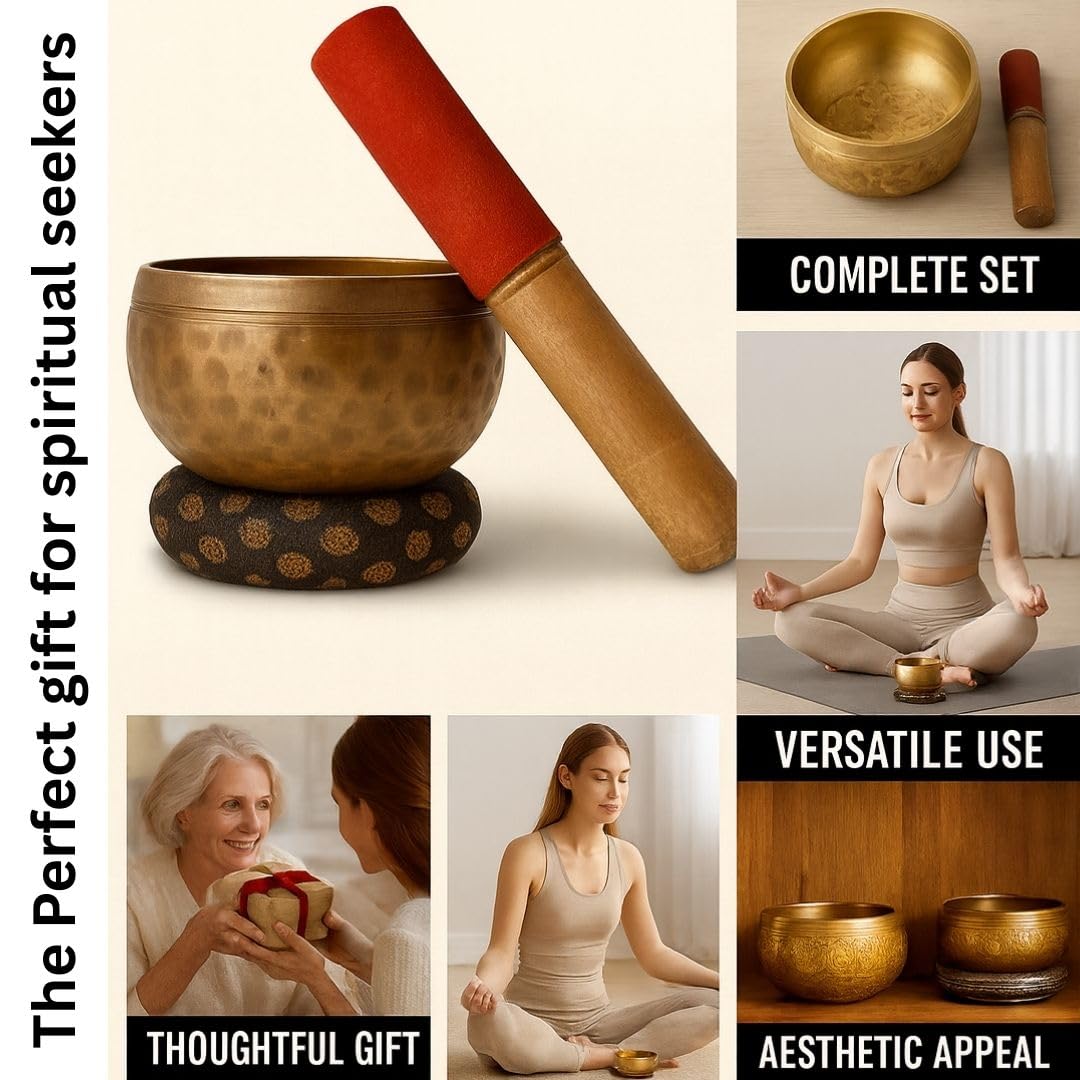 Tibetan Singing Bowl Set 4" (4" Hammered)