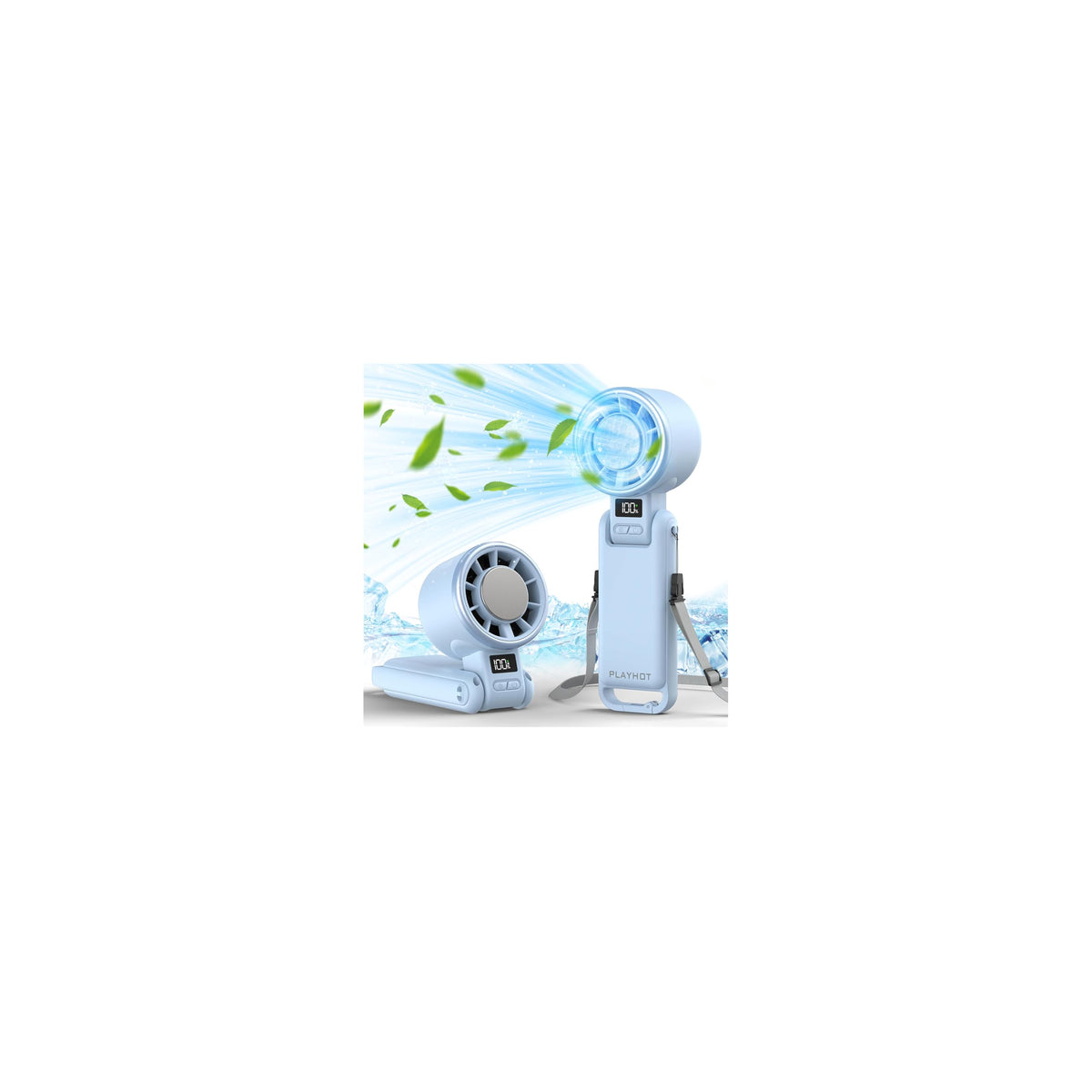 Portable Handheld Cooling Fan (Blue)