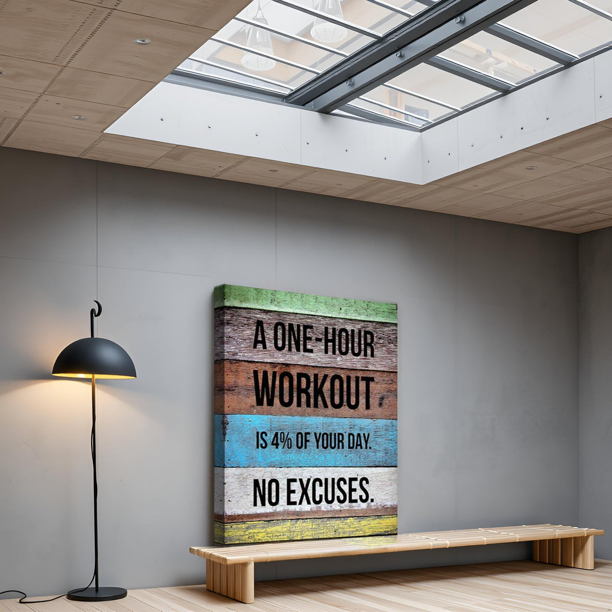 Fitness Motivational Quotes Training Gym Bedroom Wall Art Workout Poster (16"L x 12"W / Workout Motto)
