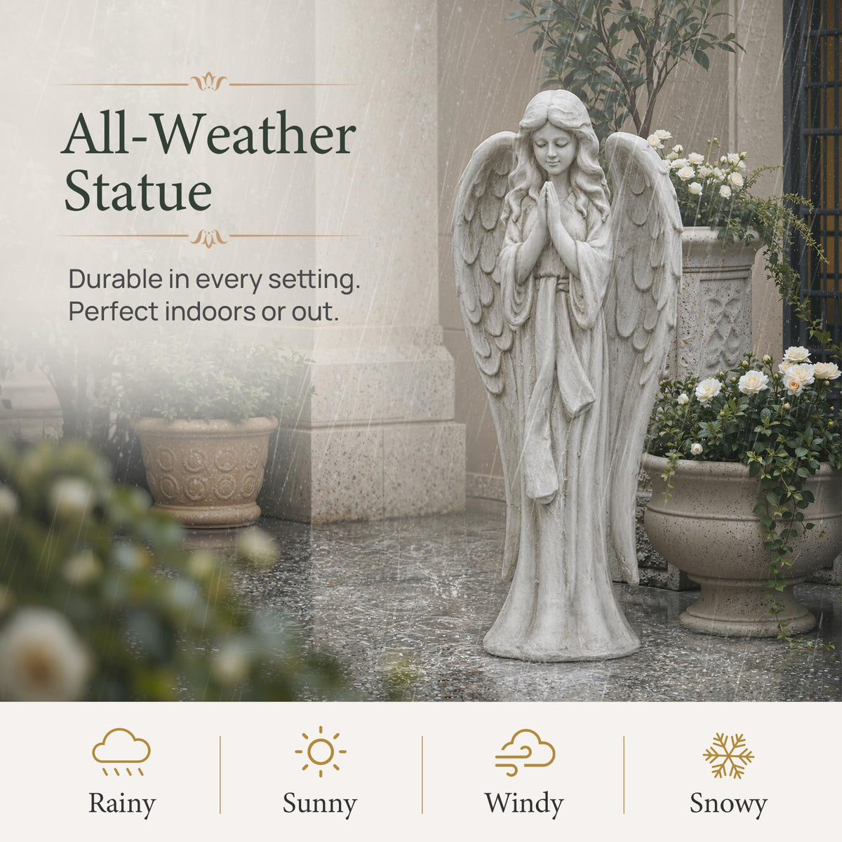 31.1 Inch Praying Angel Statue Outdoor Garden Yard Decorations Statues (Praying Angel-31.1 Inch)