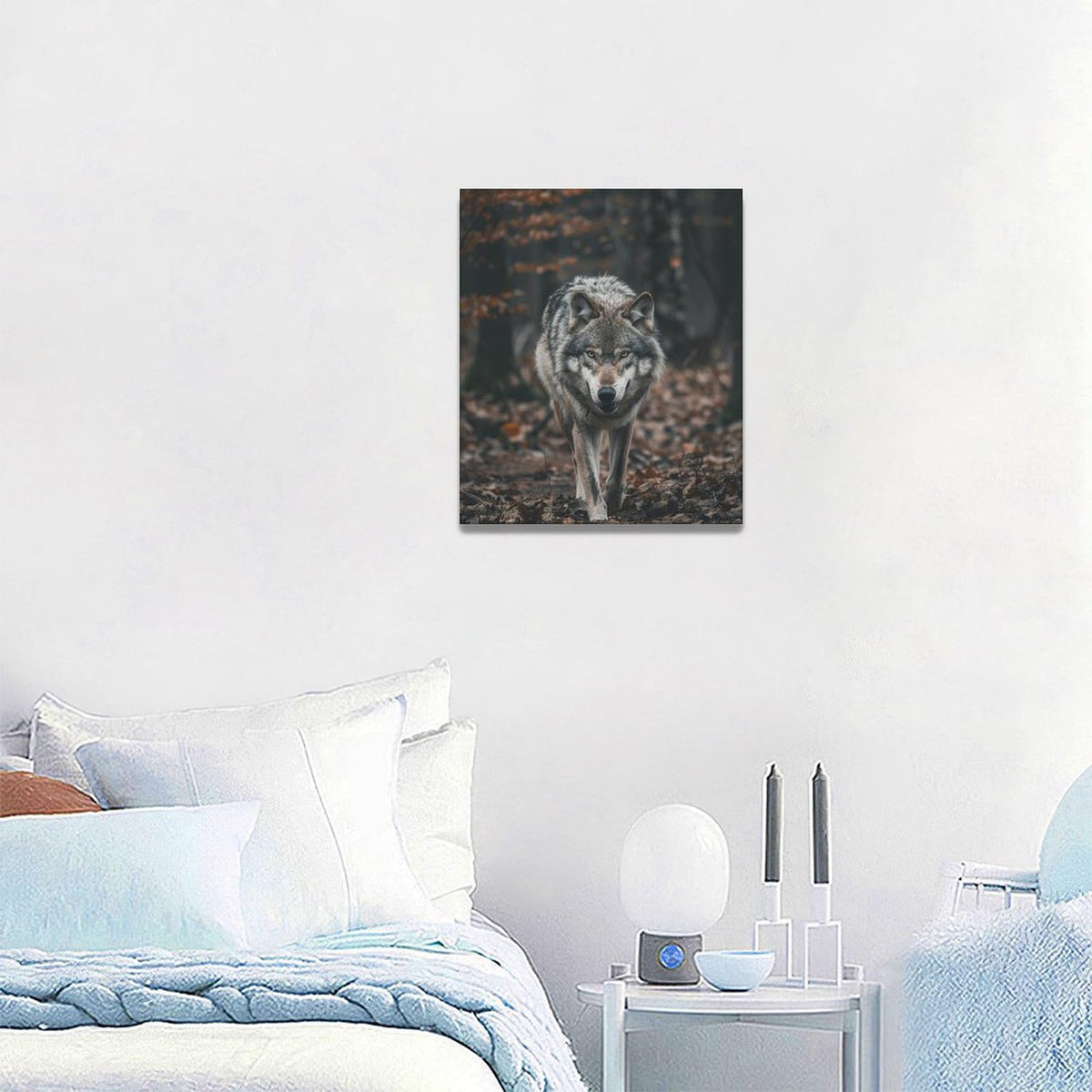 Wolf Wall Art Wildlife Forest Pictures Wall Decor Wolf Canvas Painting Print Home Modern Artwork Decorations Framed for Bathroom Living Room Bedroom Office 20 x 24 inch (24L" x 20W" / Wolf)