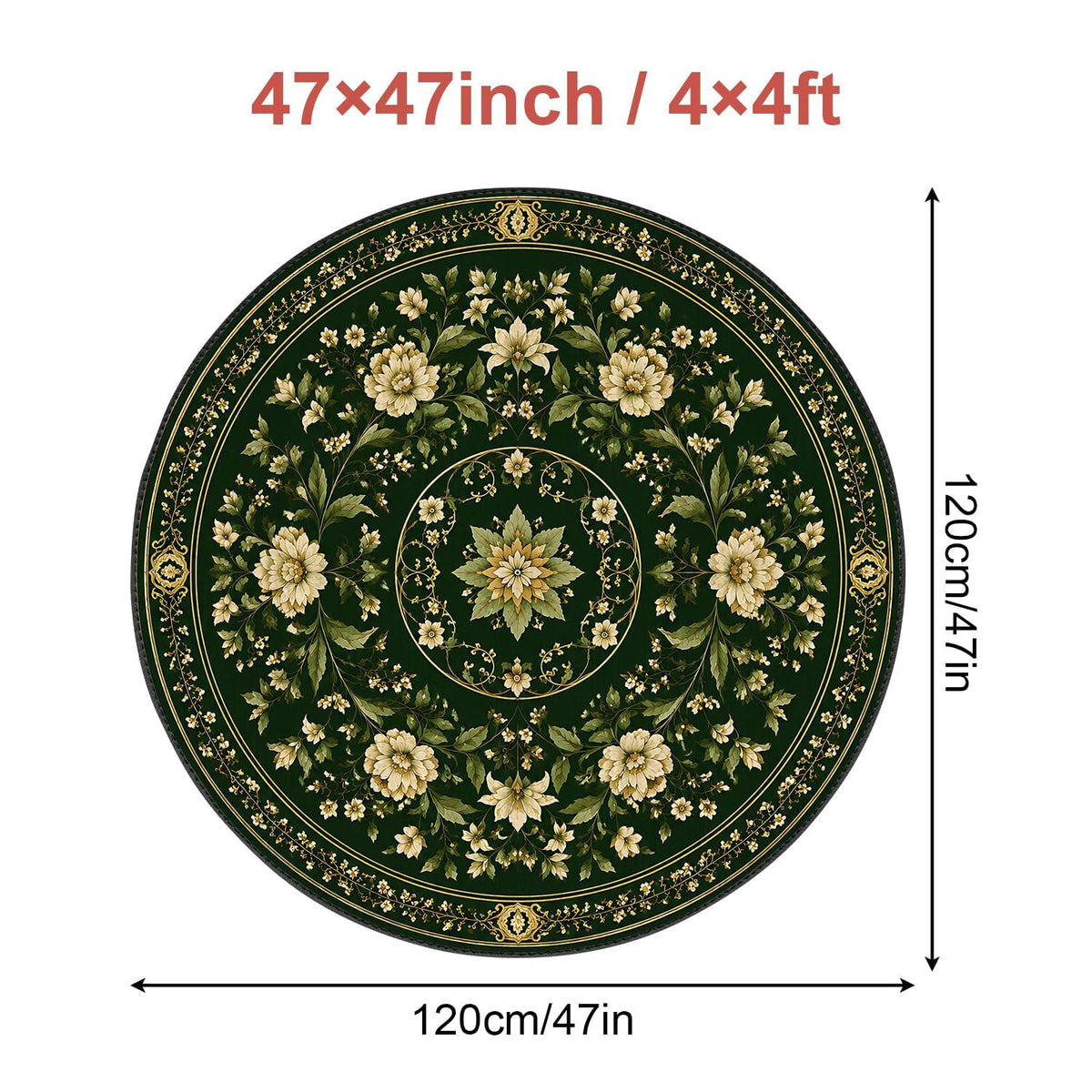 4ft Round Area Rug for Living Room (31 / 4' (Round))