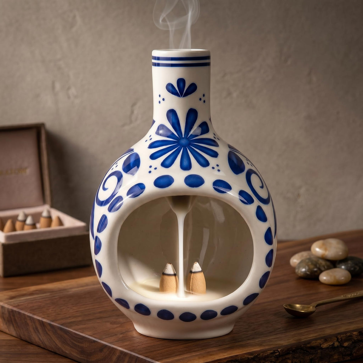 Ceramic Incense Holder (Blue)