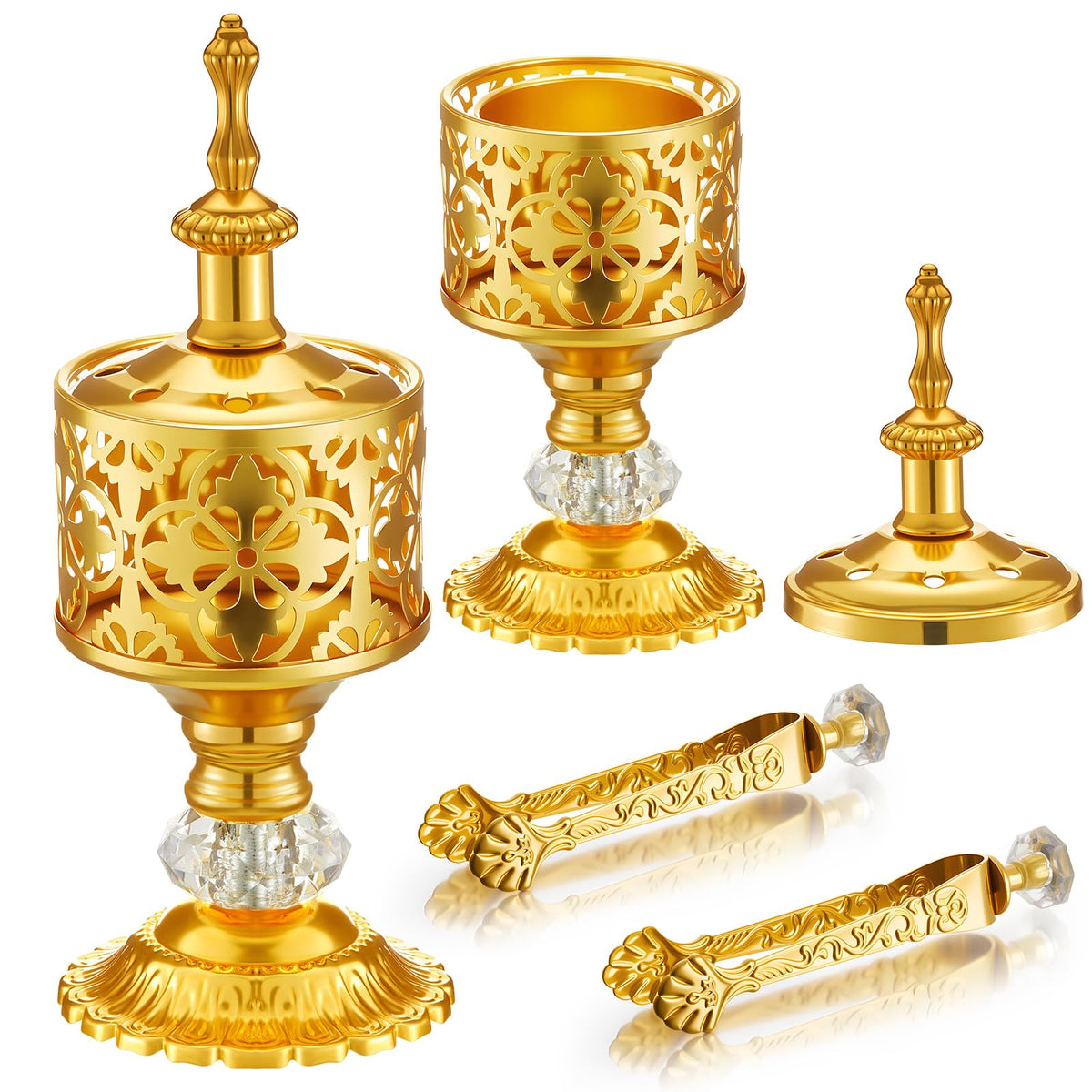 2 Sets Incense Burner with Tong (Gold / Vintage)