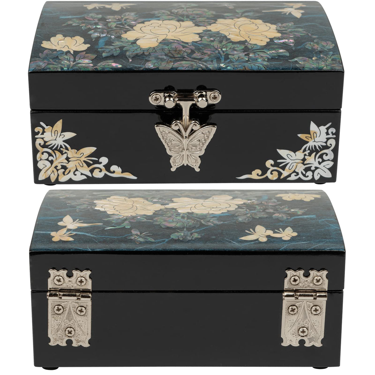 Mother of Pearl Small Jewelry Box (Dark Turquoise)
